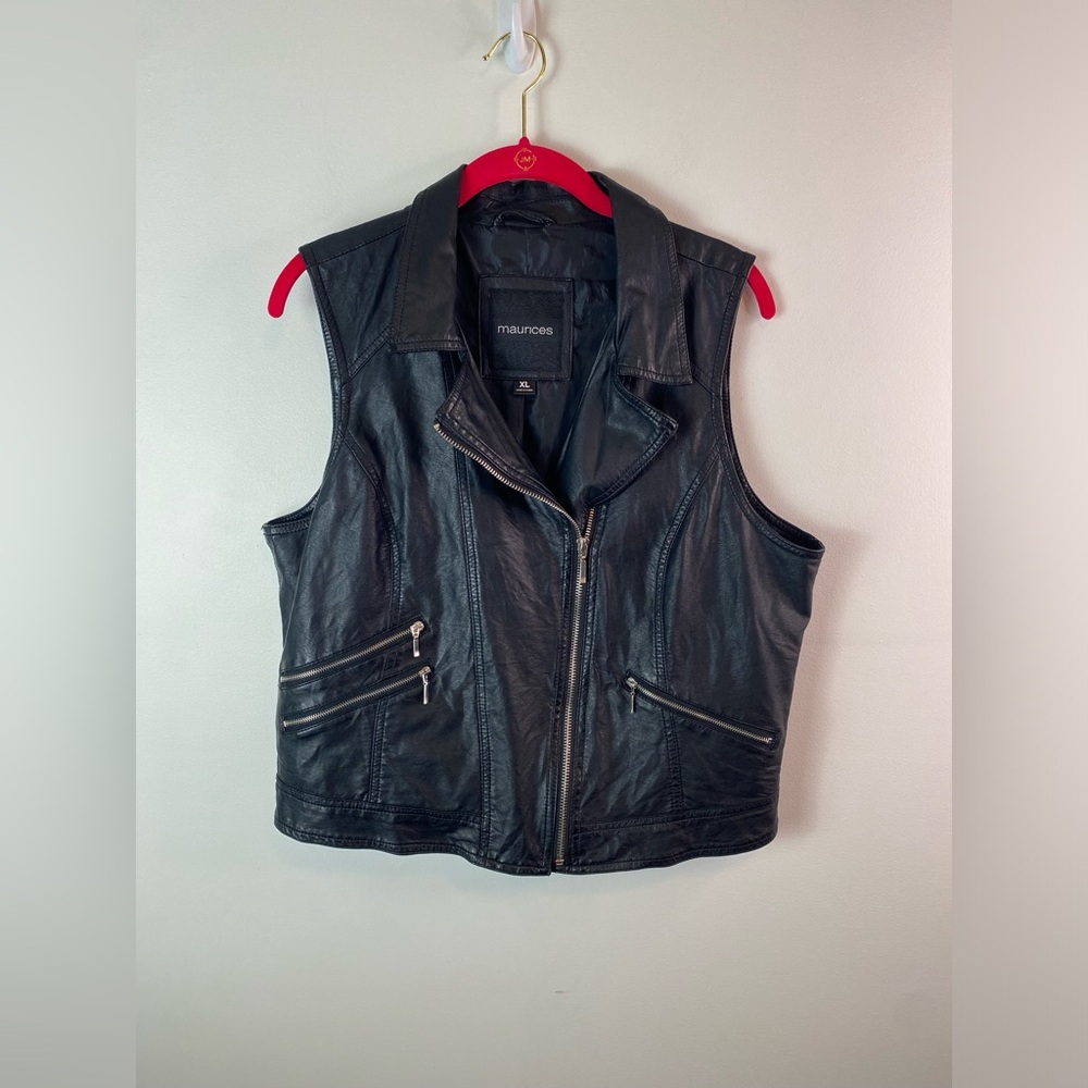 Maurices faux leather zip up vest